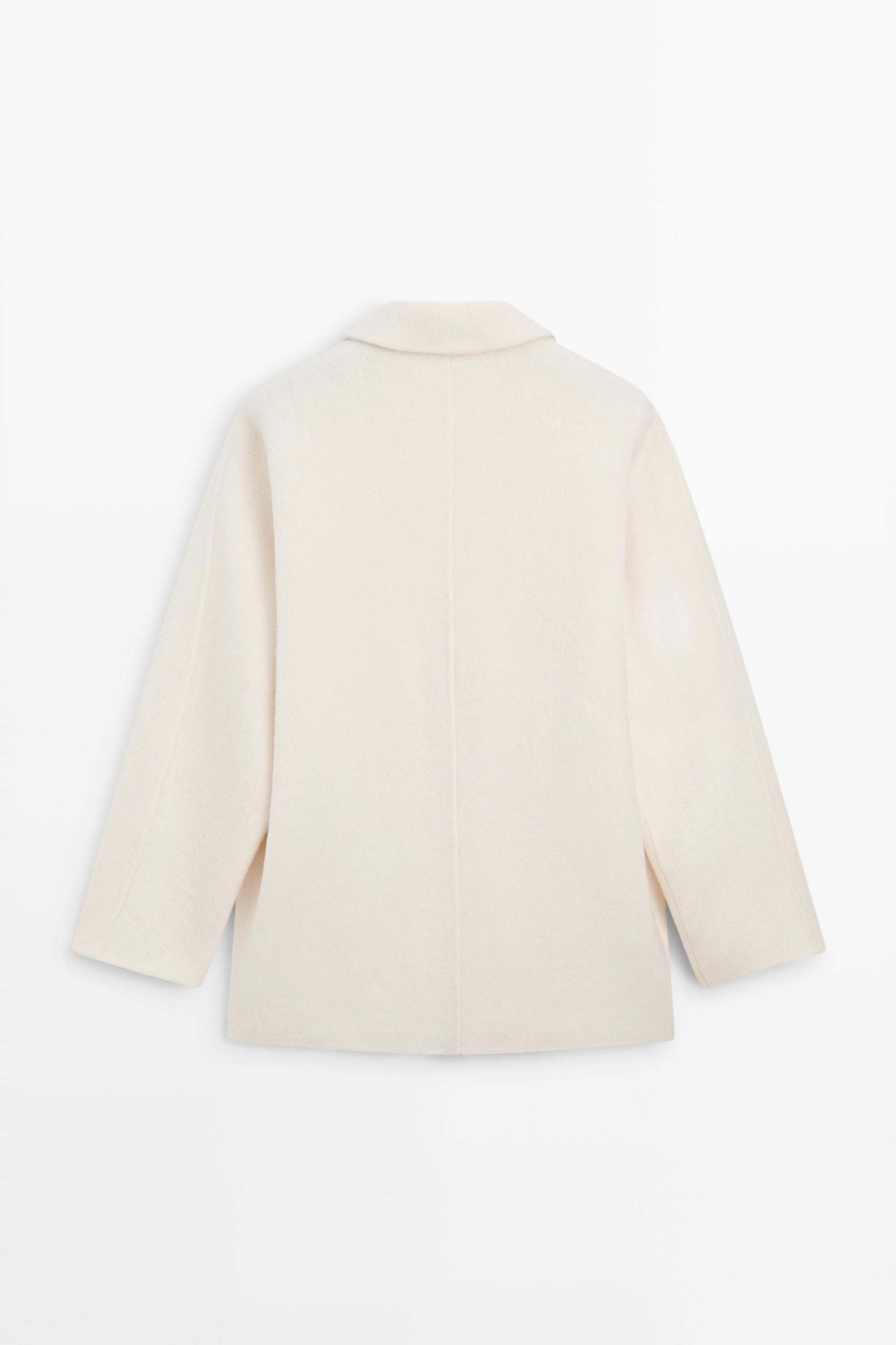 Manteau mi-long boutonné en laine mélangée